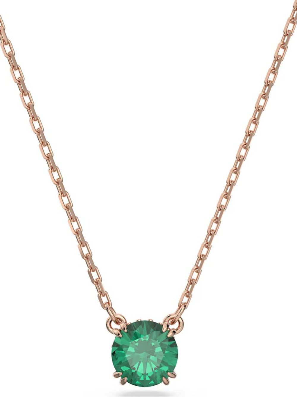 Swarovski Constella Pendant Round Cut Green Rose Gold-Tone Plated